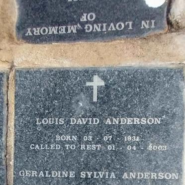 ANDERSON Louis David 1931-2003 & Geraldine Sylvia 1939-2005