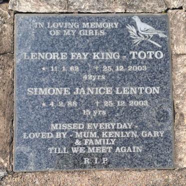 TOTO Lenore Fay, KING 1962-2003 :: LENTON Simone Janice 1988-2003