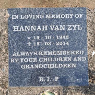 ZYL Hannah, van 1942-2014