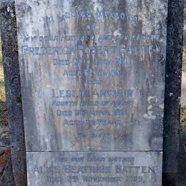 BATTEN Frederick Robert -1941 & Alice Beatrice -1959 :: BATTEN Leslie Arthur -1918