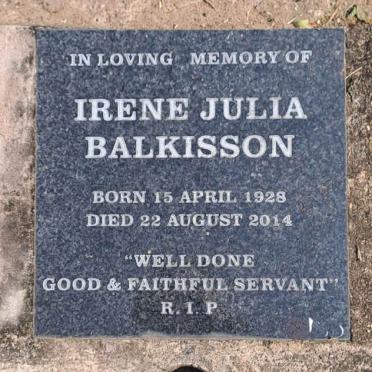 BALKISSON Irene Julia 1928-2014
