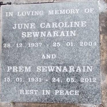 SEWNARAIN Prem 1931-2012 & June Caroline 1937-2004