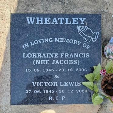 WHEATLEY Victor Lewis 1945-2024 & Lorraine Francis JACOBS 1945-2006