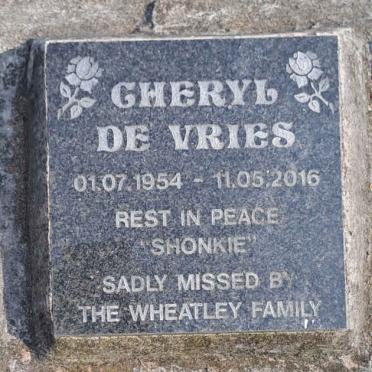 VRIES Cheryl, de 1954-2016