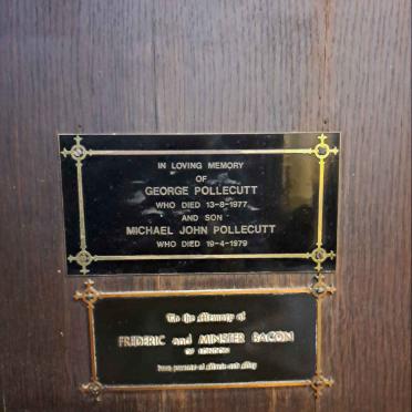 POLLECUTT George -1977 :: POLLECUTT Michael John -1979 :: BACON Frederick & Minster