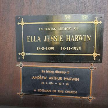 HARWIN Ella Jessie 1899-1995 :: HARWIN Andrew Arthur 1884-1965