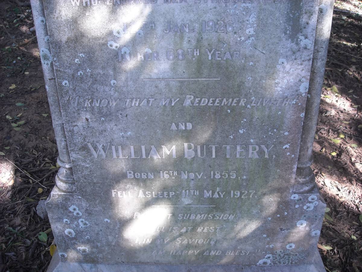 BUTTERY William 1855-1927 &amp; Martha -1926