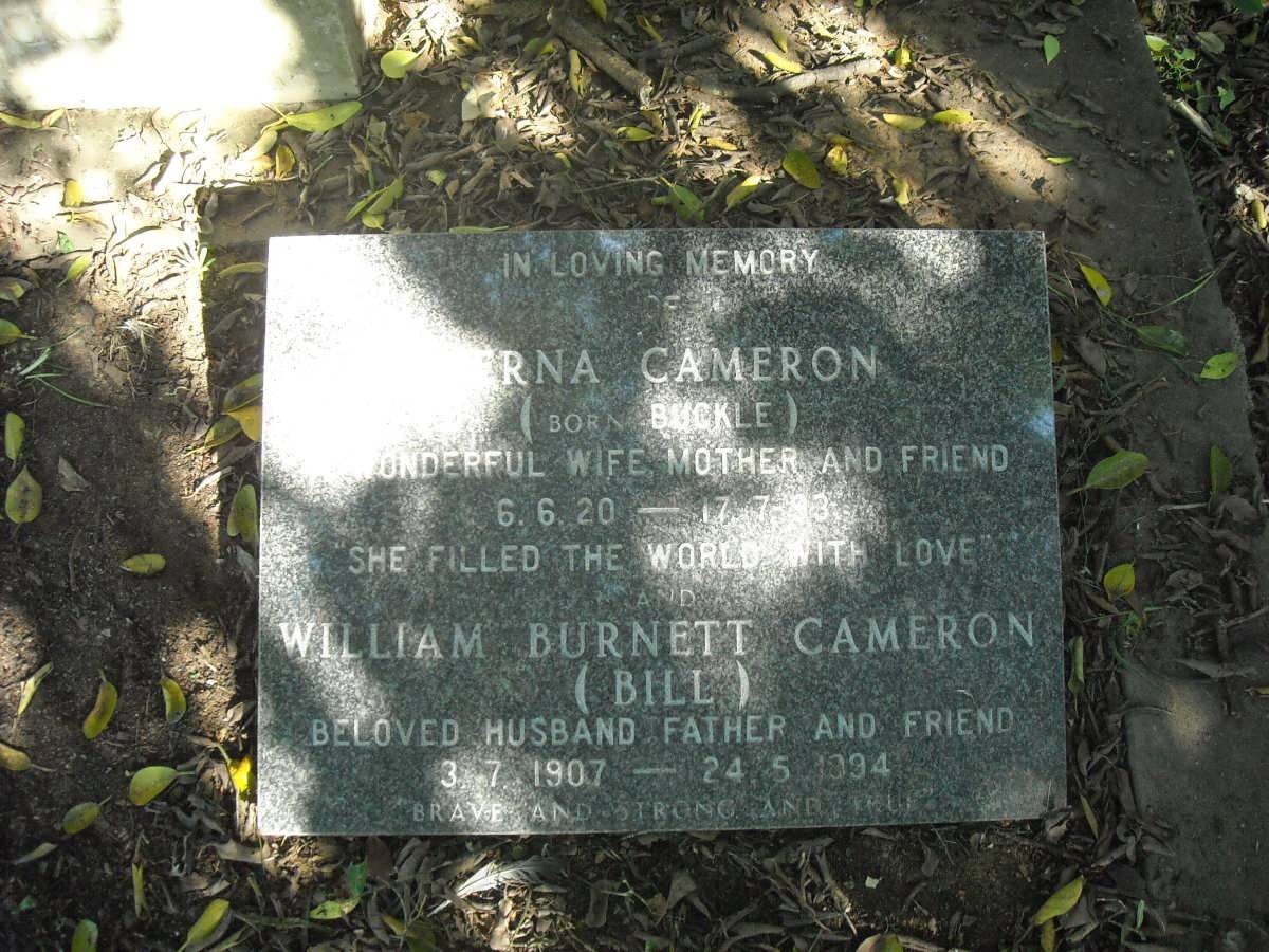 BUCKLE Percy Charles 1883-1954 &amp; Dora Emily :: CAMERON William Burnett 1907-1994 &amp; Verna BUCKLE 1920-1993