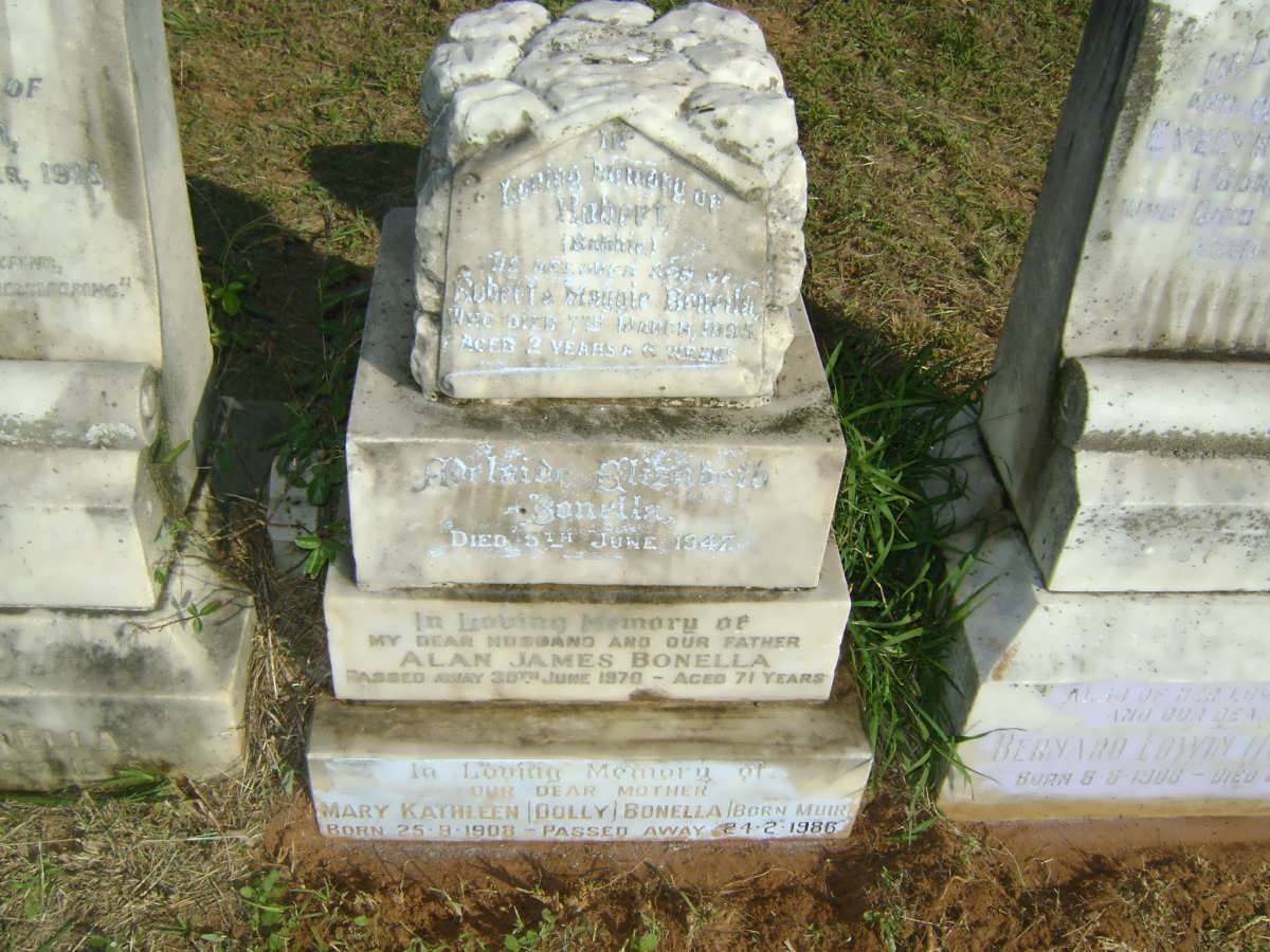 BONELLA Adelaide Elizabeth -1947 :: Alan James -1970 :: BONELLA Alan James -1970 &amp; Mary Kathleen MUIR 1908-1986