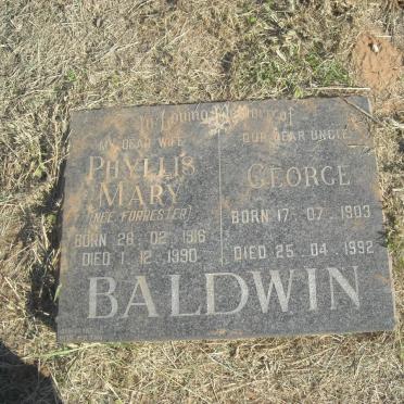 BALDWIN George 1903-1992 &amp; Phyllis Mary FORRESTER 1916-1990