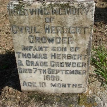CROWDER Cyril Herbert -1898