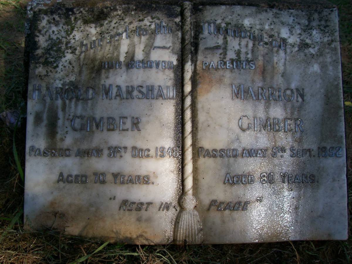 CIMBER Harold Marshall -1948 &amp; Marion -1952