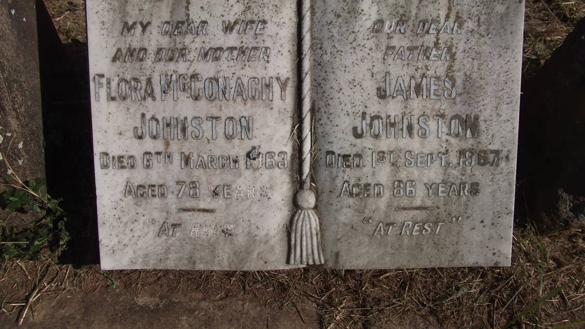 JOHNSTON James -1967 &amp; Flora McConachy -1963 :: JOHNSTON Sarah -1926