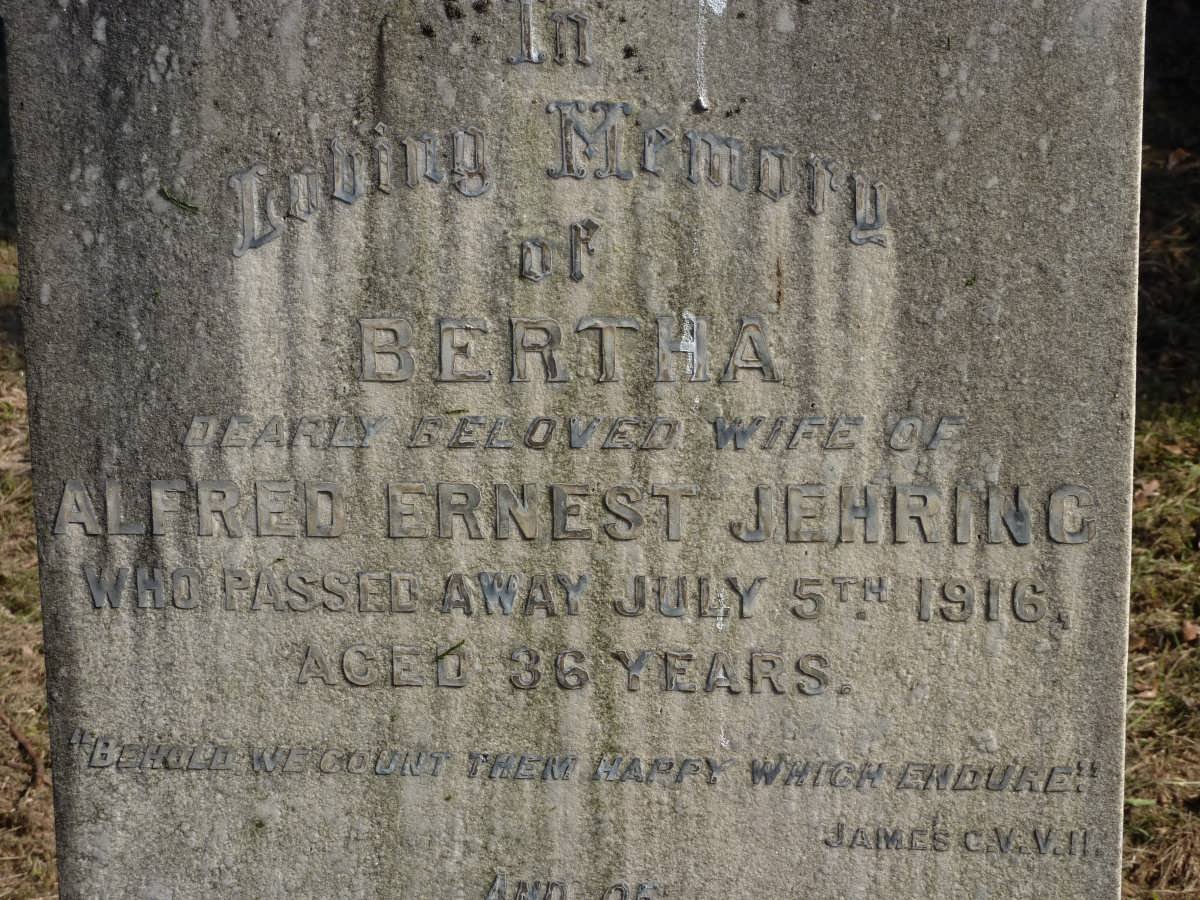JEHRING Alfred Ernest -1936 &amp; Bertha -1916 :: LOWES Erna Louise -1960