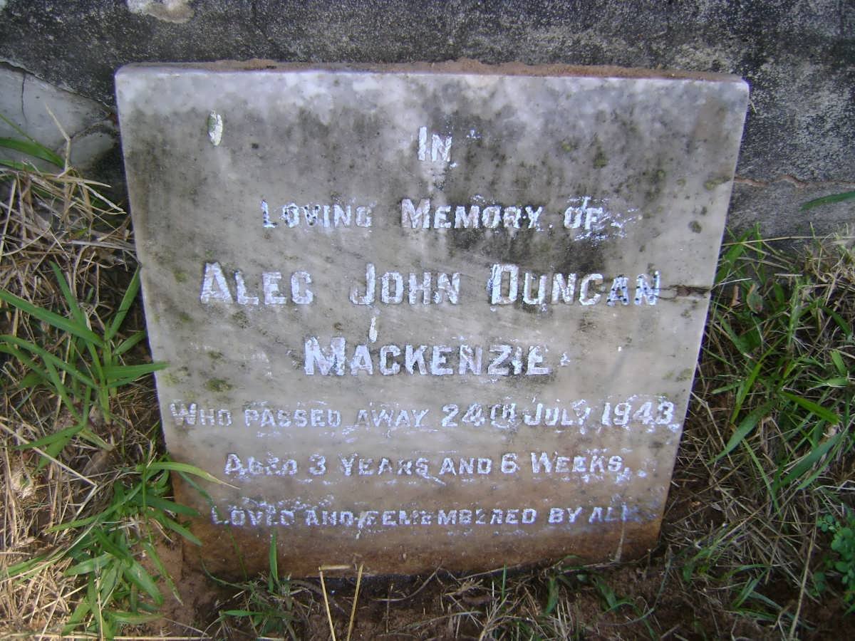 MACKENZIE Alec John Duncan -1943