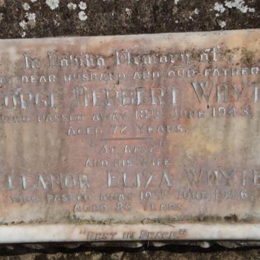 WHYTE George Herbert -1943 &amp; Eleanor Eliza -1956
