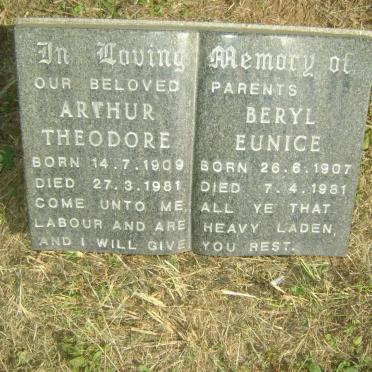 ? Arthur Theodore 1909-1981 &amp; Beryl Eunice 1907-1981