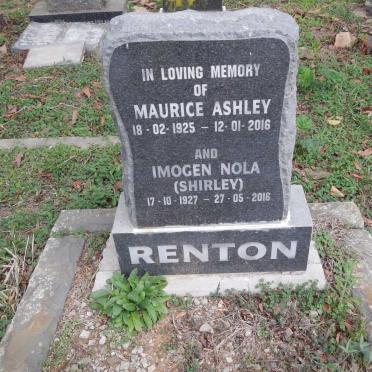 RENTON Maurice Ashley 1925-2016 &amp; Imogen Nola 1927-2016