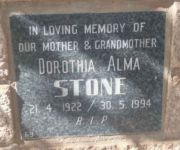 STONE Dorothia Alma 1922-1994