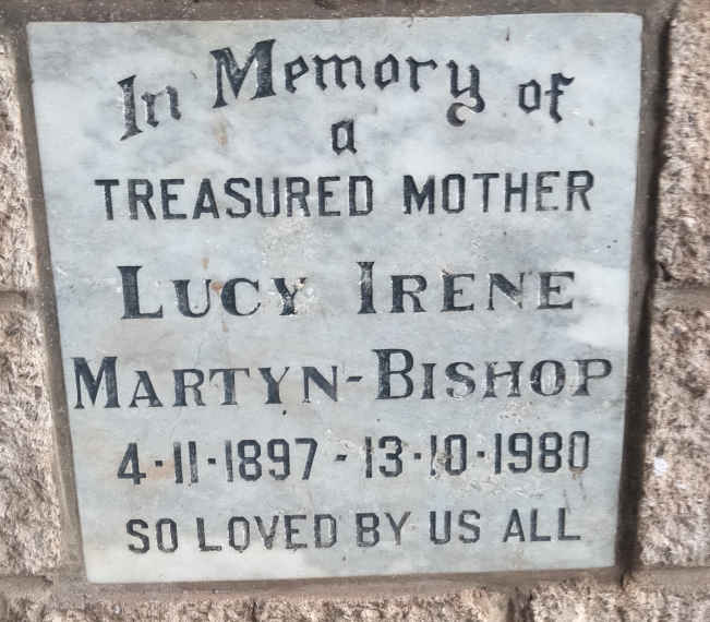 BISHOP Lucy Irene, MARTYN 1897-1980