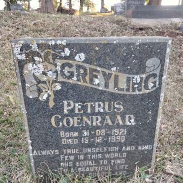 GREYLING Petrus Coenraad 1921-1990