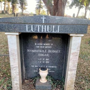 LUTHULI Ntombifikile Bridget Abigail 1952-1995