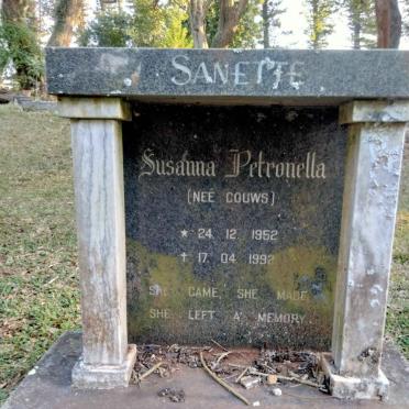 SMITH Susanna Petronella nee GOUWS 1952-1992