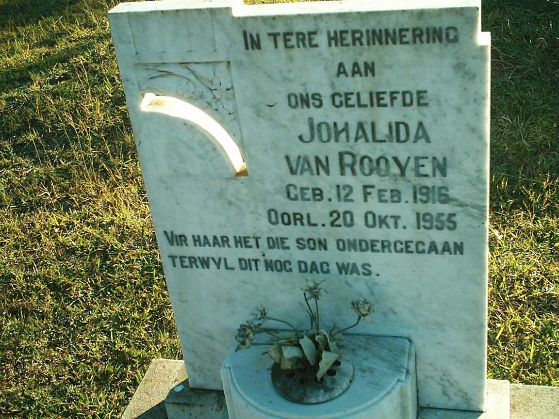 ROOYEN Johalida, van 1916-1955