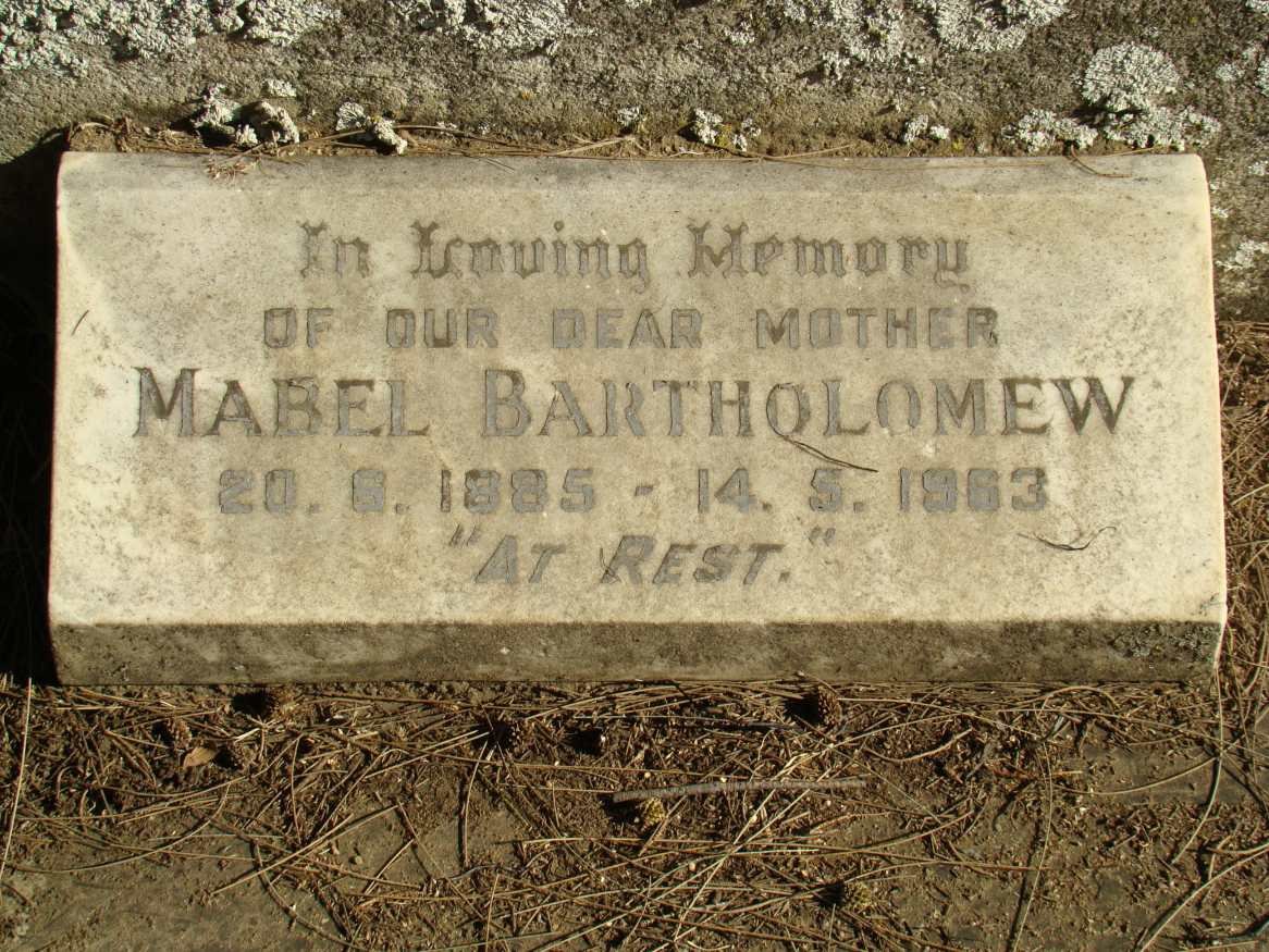 BARTHOLOMEW Mabel 1885-1963