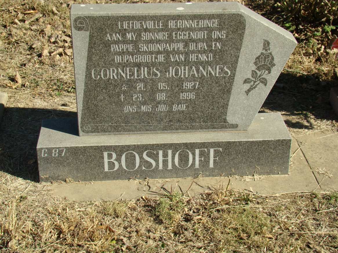 BOSHOFF Cornelius Johannes 1927-1996