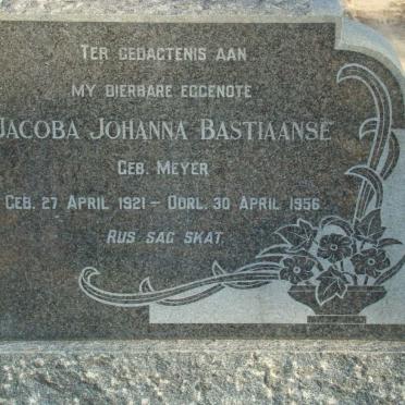 BASTIAANSE Jacoba Johanna nee MEYER 1921-1956