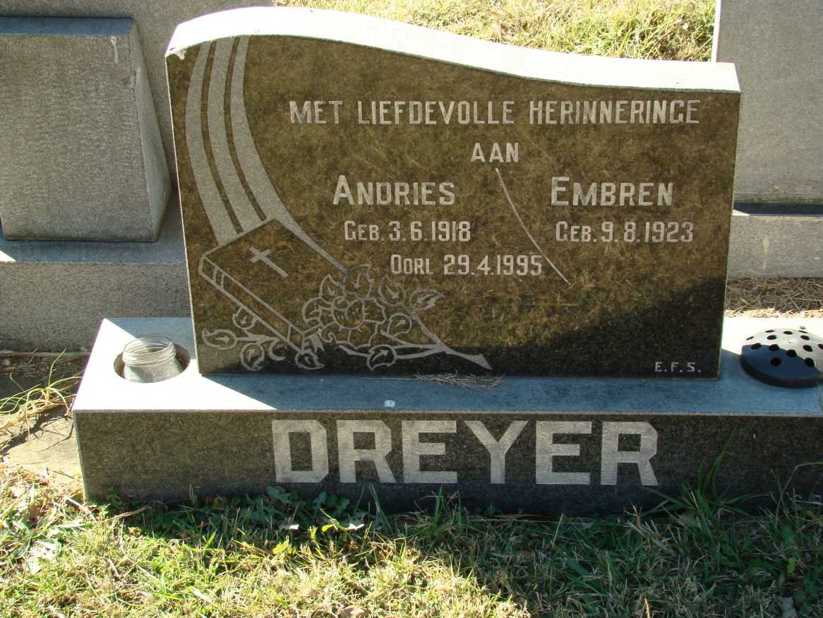 DREYER Andries 1918-1995 &amp; Embren 1923-