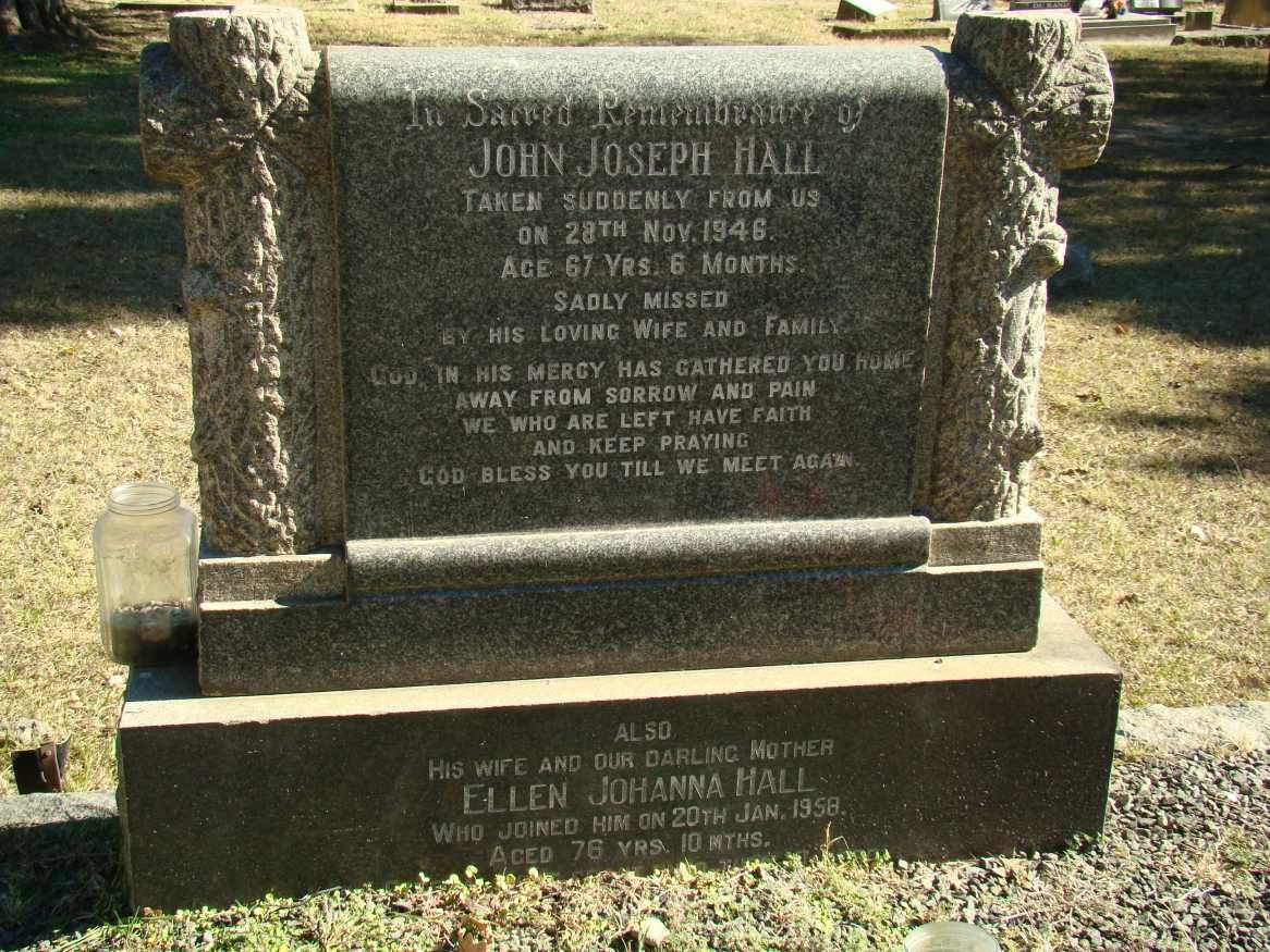 HALL John Joseph -1946 &amp; Ellen Johanna -1958