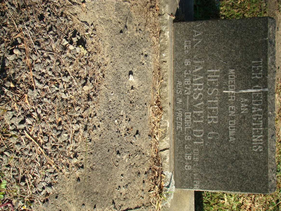 JAARSVELDT Hester G., van nee LOTTER 1873-1919