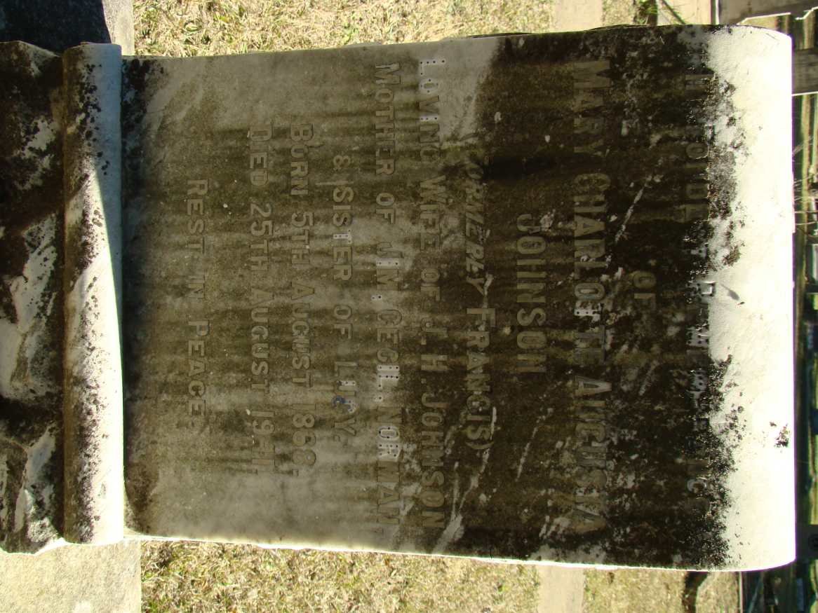 JOHNSON Mary Charlotte Augusta nee FRANCIS 1868-1941
