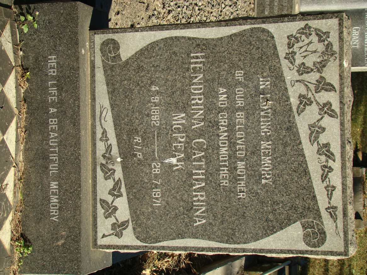 McPEAK Hendrina Catharina 1892-1971