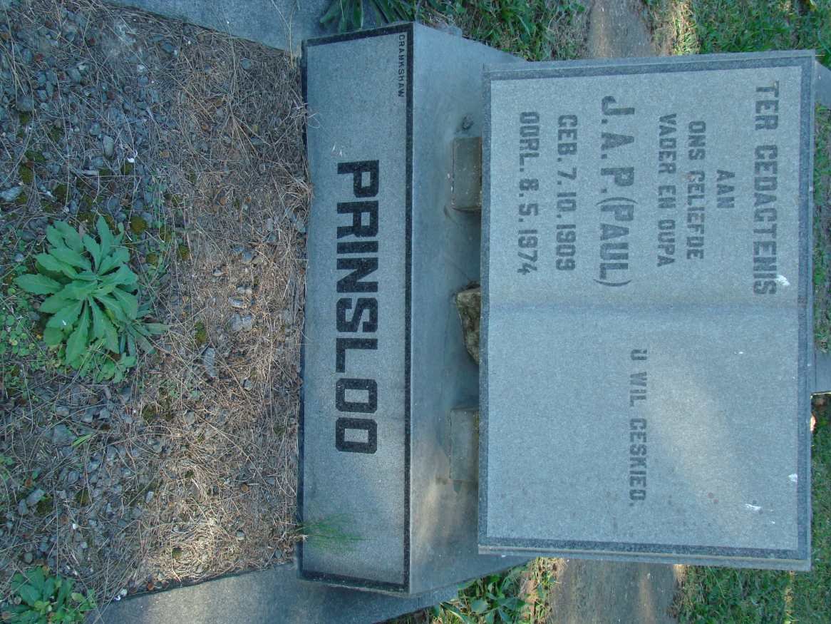 PRINSLOO J.A.P. 1909-1974