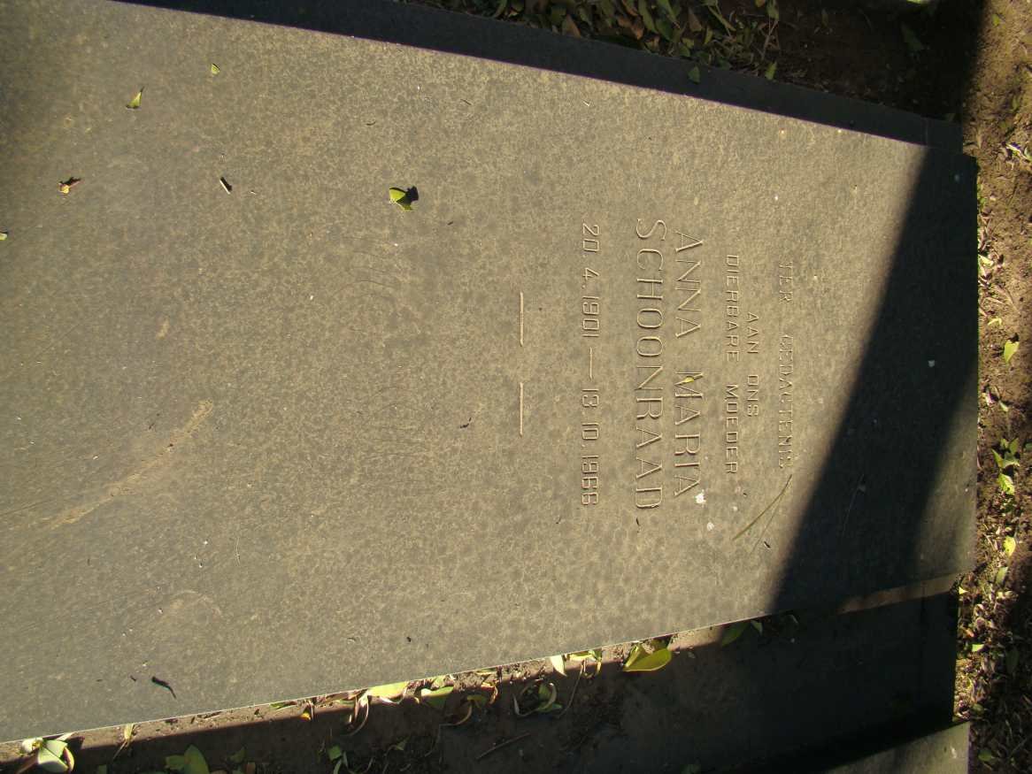 SCHOONRAAD Anna Maria 1901-1966