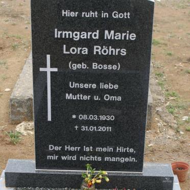 ROHRS Irmgard Marie Lora nee BOSSE 1930-2011