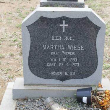 WIESE Martha nee PAEPER 1893-1973