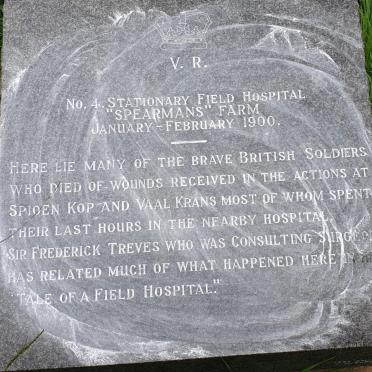 7. Plaque - No 4 Stationary Field Hospital 1900