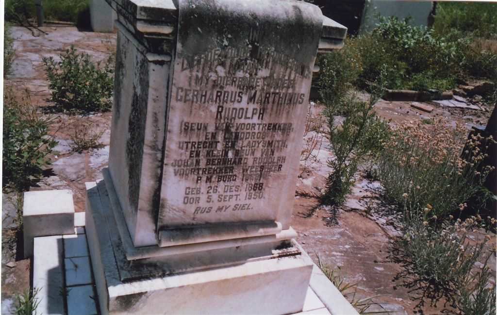 RUDOLPH Gerhardus Marthinus 1868-1950