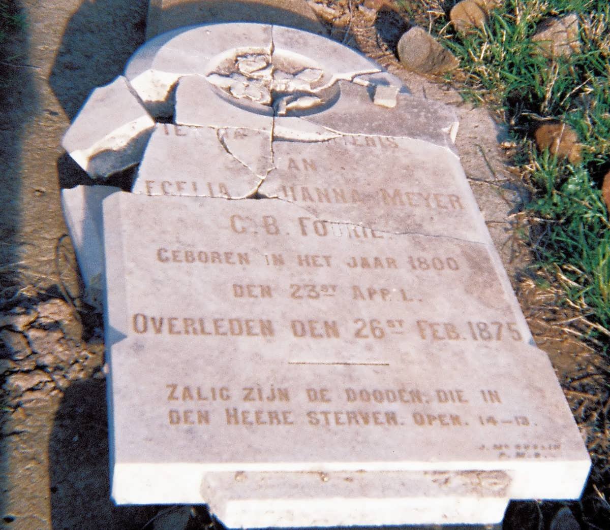 MEYER Cecilia Johanna nee FOURIE 1800-1875