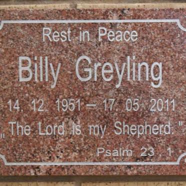 GREYLING Billy 1951-2011