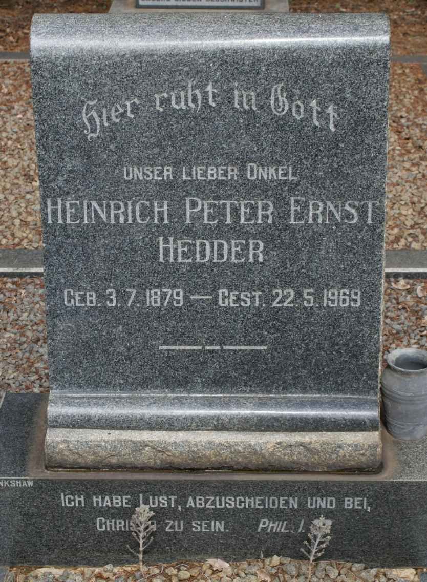 HEDDER Heinrich Peter Ernst 1879-1969