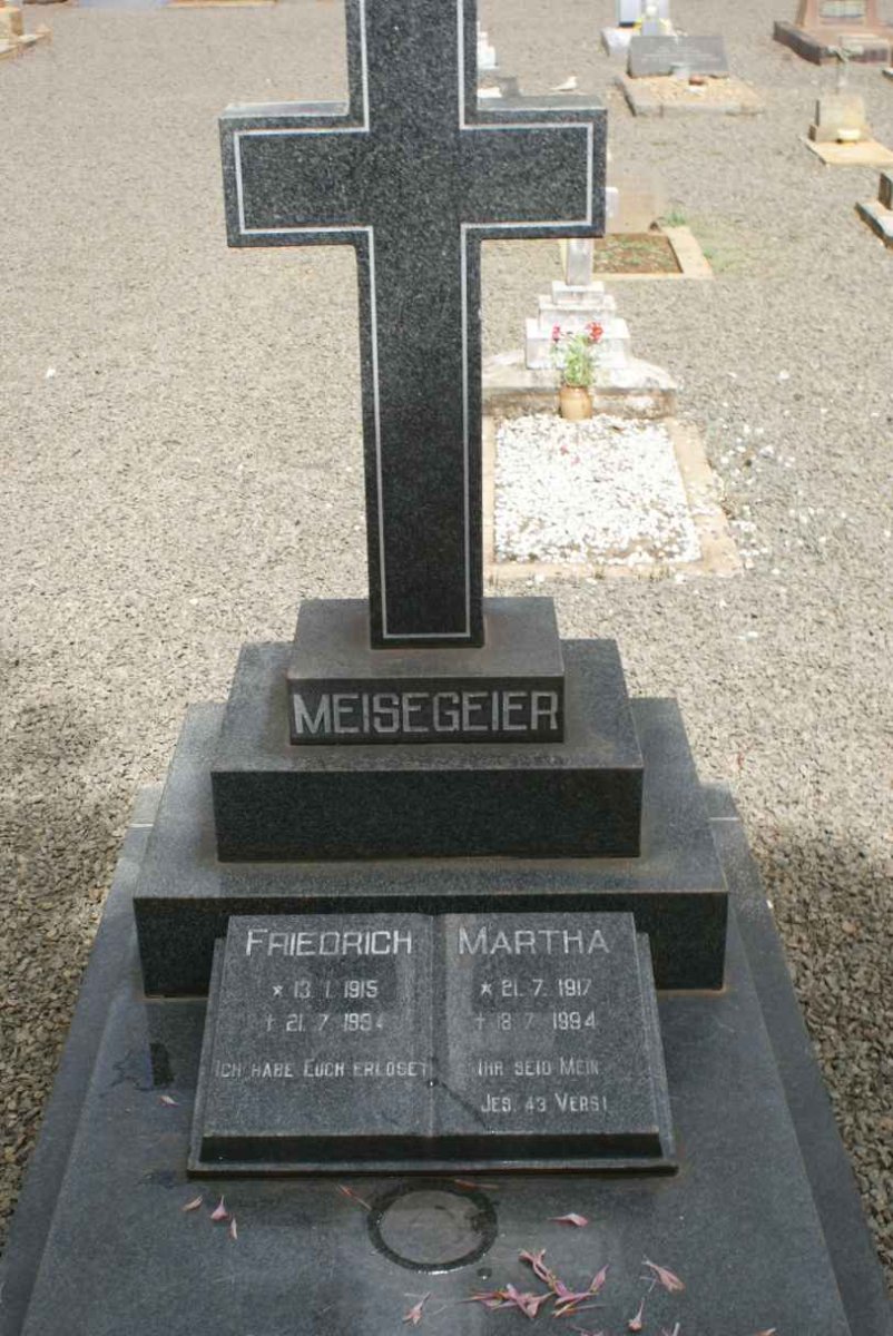 MEISEGEIER Friedrich 1915-1994 &amp; Martha 1917-1994