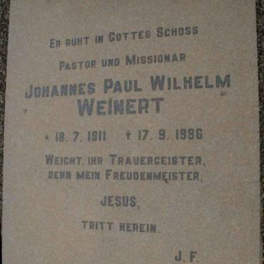 WEINERT Johannes Paul Wilhelm 1911-1986
