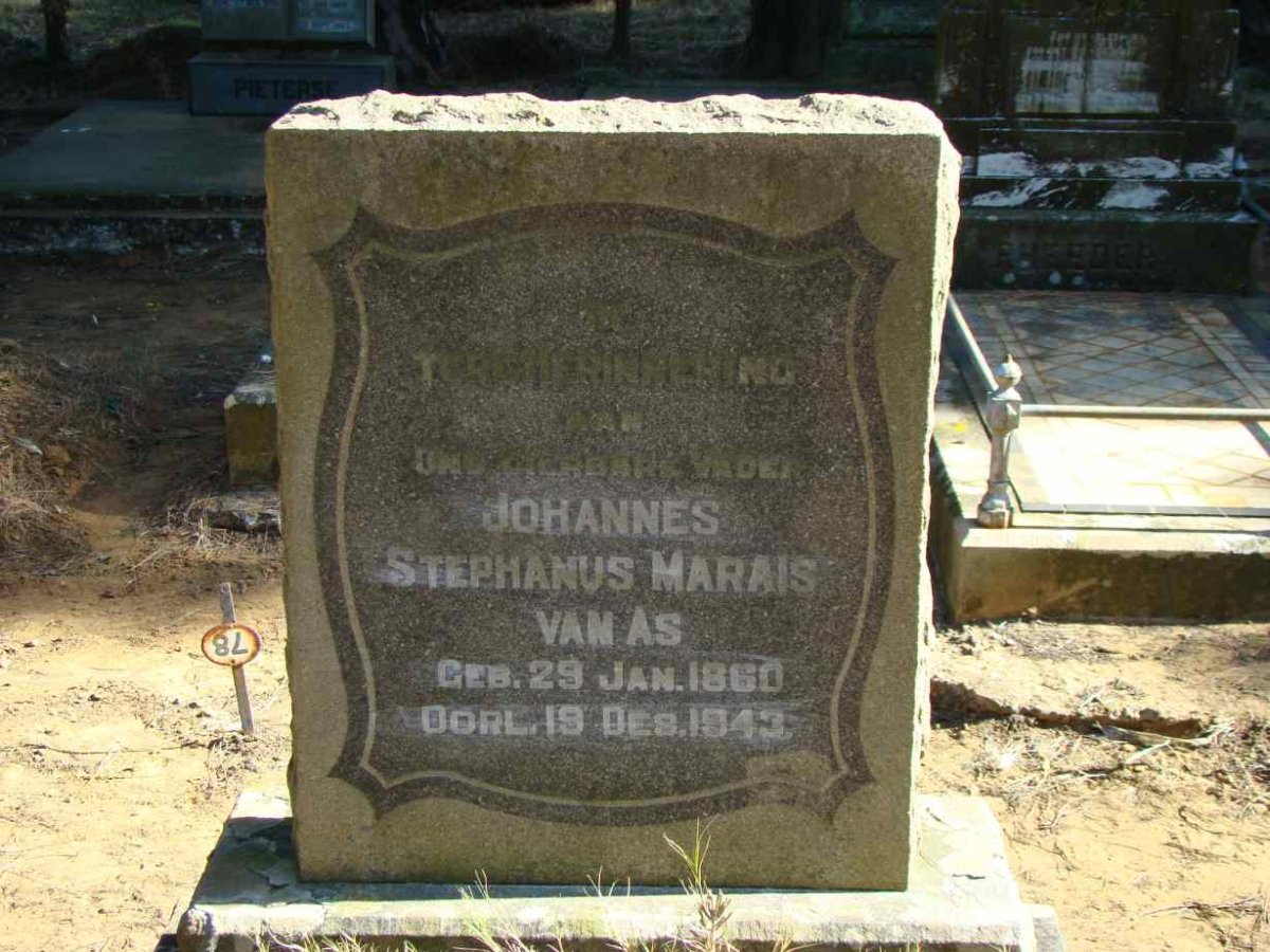 AS Johannes Stephanus Marais, van 1860-1943