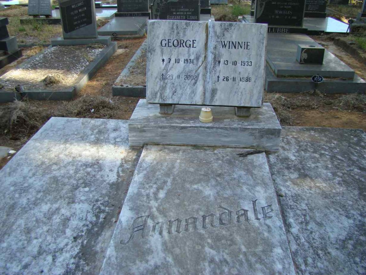 ANNANDALE George 1931-2002 &amp; Winnie 1933-1980