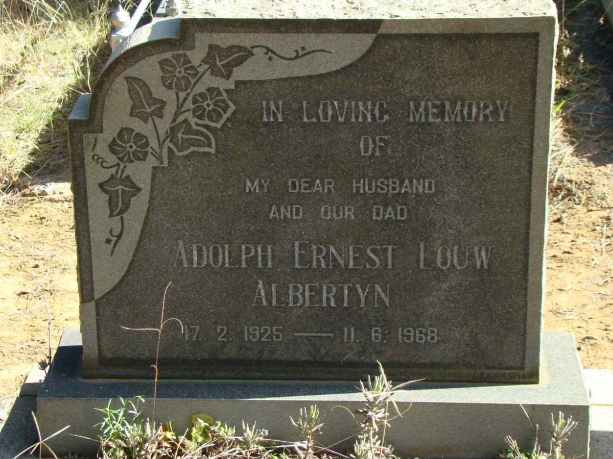ALBERTYN Adolph Ernest Louw 1925-1968